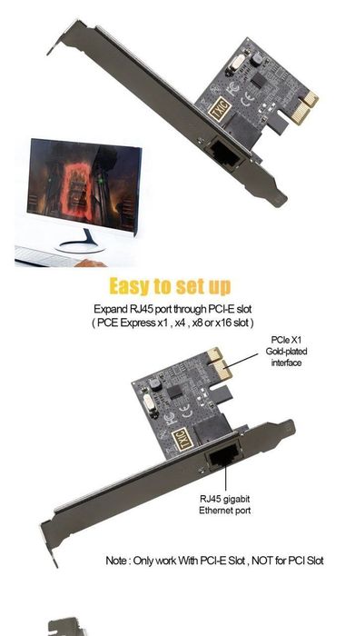 Сетевая карта РСІЕ 1000Mbit tezlikda
R)45 100б Мбит/с