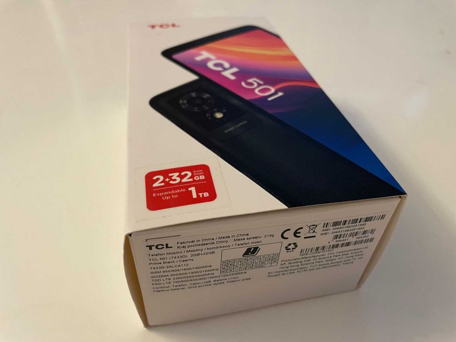Telefon smart TCL 501 DualSim 4G, 32GB, Black.  Sigilat