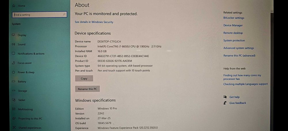 Продавам 2&1 Microsoft Surface I7 8650U up 4.2/16Gb/512Gb/Нова Батерия