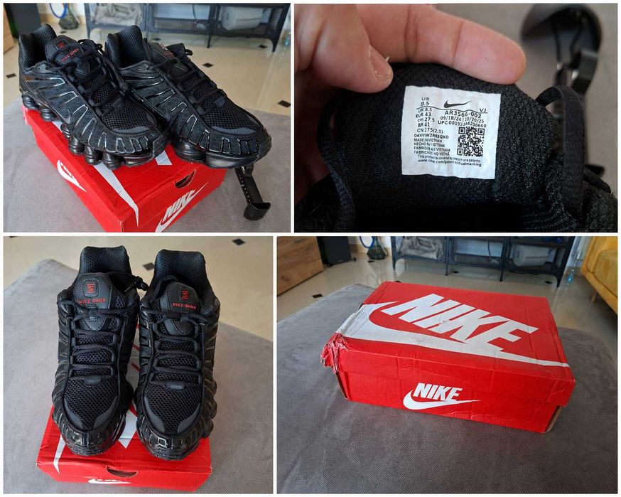 Vand adidasi Sneakers Nike Shox TL triple black, mărimea 43, noi nepurtați, in cutia originala