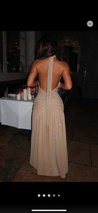 Babyboo златиста официална рокля