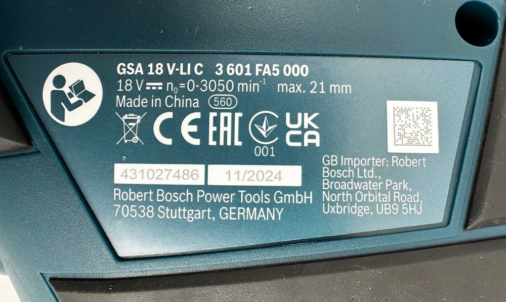 BOSCH GSA 18 V-Li C - Акумулаторен саблен трион 18V неразличим от нов!