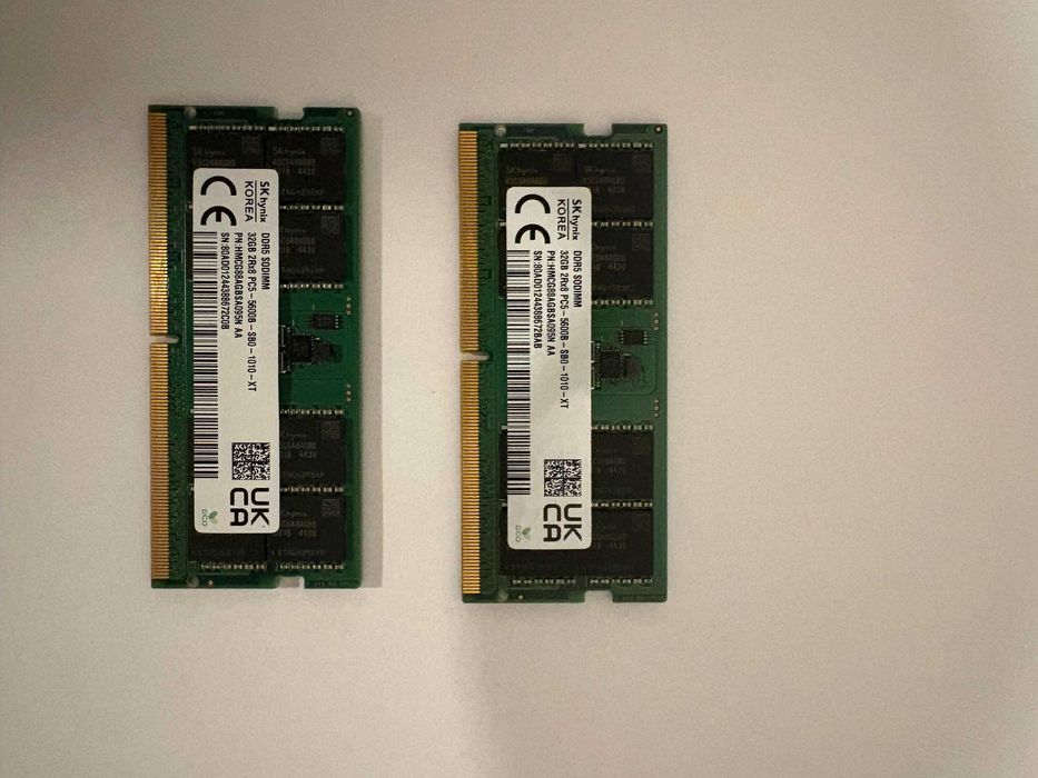 Memorie laptop SK hynix 32GB DDR5 5600MHz  2 bucăți (64GB total)