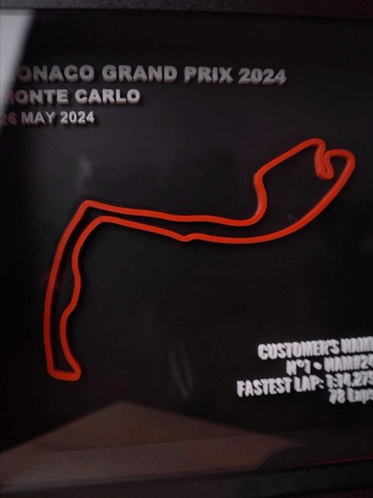 Tablou 3D Monaco Grand Prix personalizat nume numar masina