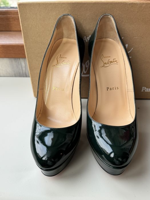 Pantofi toc Louboutin Bianca verde inchis lac 37