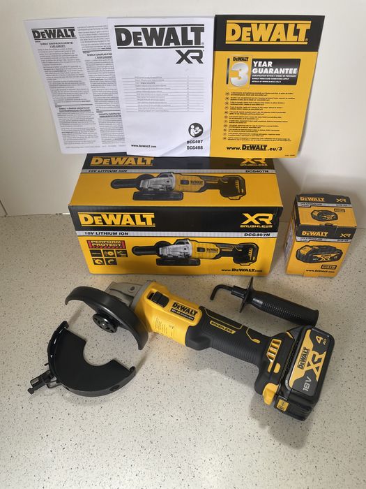 DeWALT DCG 407 XR. Flex Pe Baterie. Combo Cu Baterie de 4Ah XR, Original Nou.