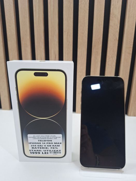iphone 14 pro max gold 256 gb second hand si noi de vanzare