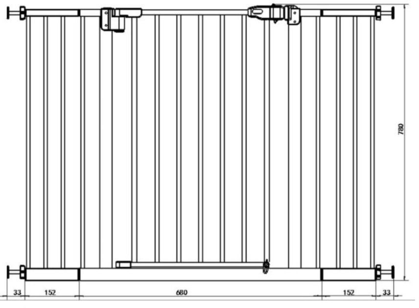Poarta siguranta, Qmini, Thor, 74 – 109.4 cm, Inchidere automata