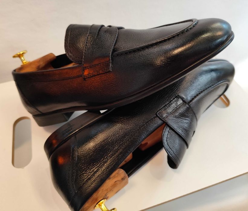 Pantofi loafer penny 44 premium GEOX piele naturala moale negru