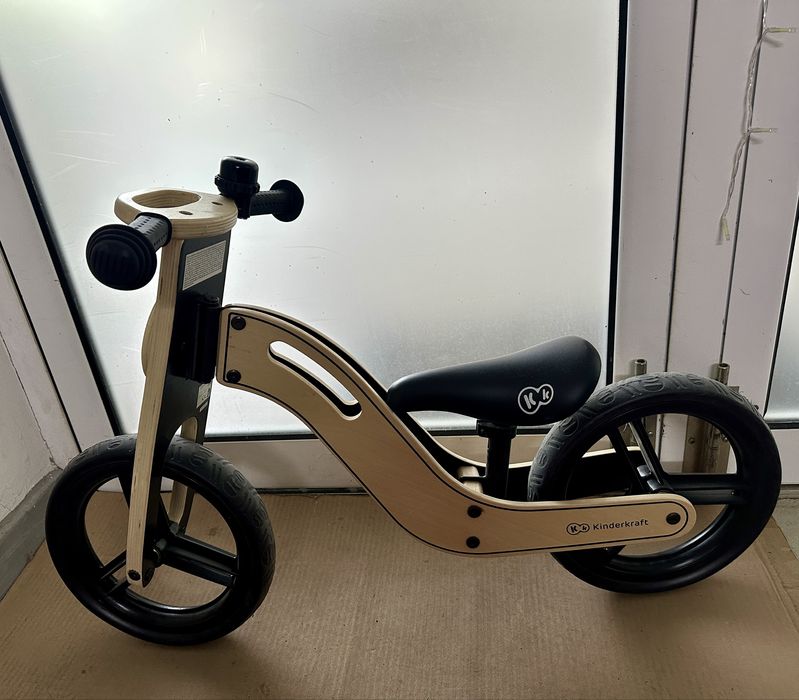 Bicicleta din lemn fara pedale Kinderkraft - Uniq nature, pentru copii