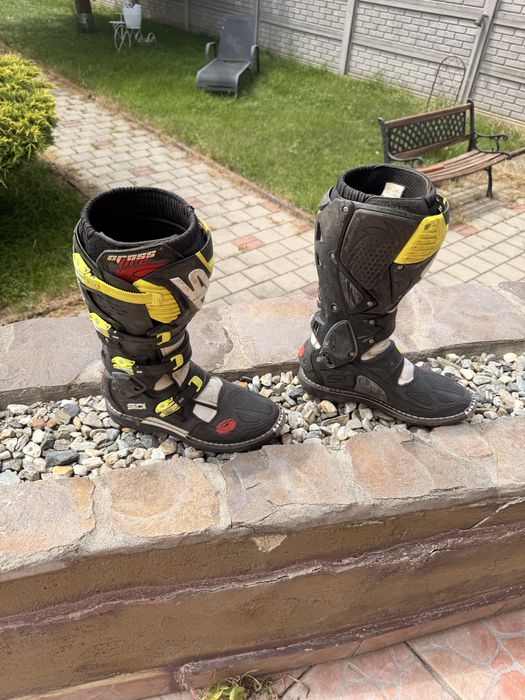 Cizme sidi crossfire 3 white-black-yellow fluo