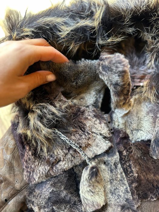 Детско палто с естествен косъм