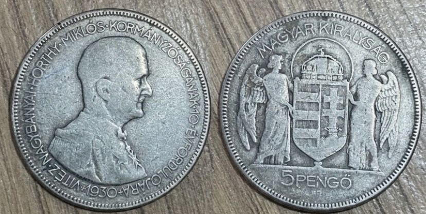 Moneda de argint 5 Pengo/1930