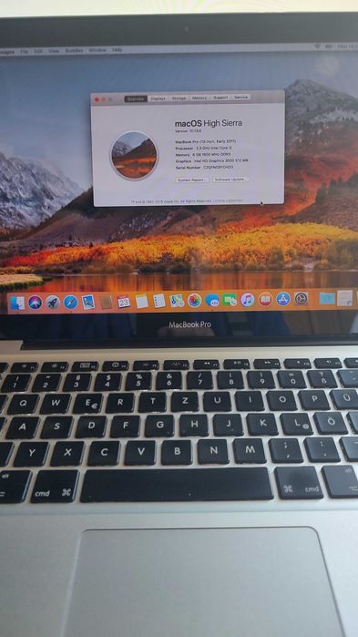 MacBook Pro 13-inch, model A1278/2011, RAM 8gb, SSD 240gb