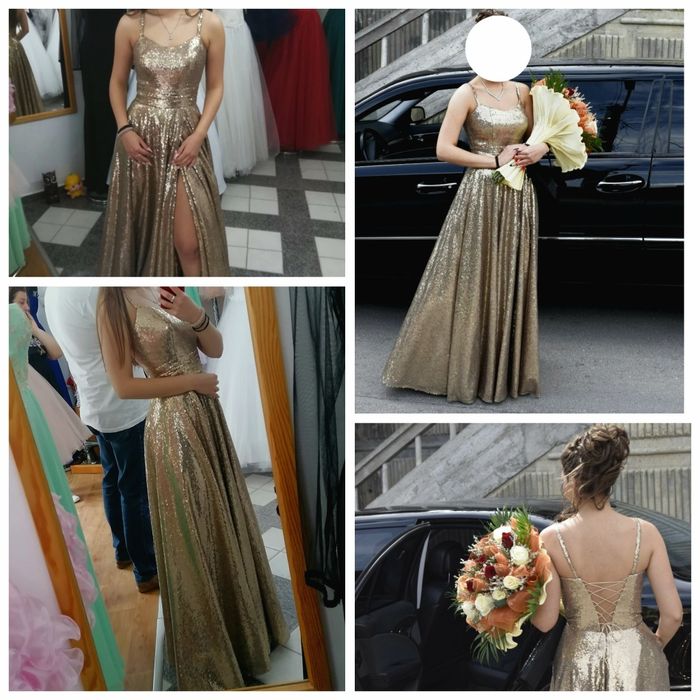 Златиста бална рокля 300лв