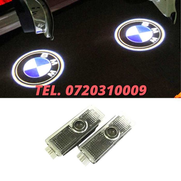 Emblema Portiere Cu Logo Bmw Set 2 Buc Proiector 3d Cu Led