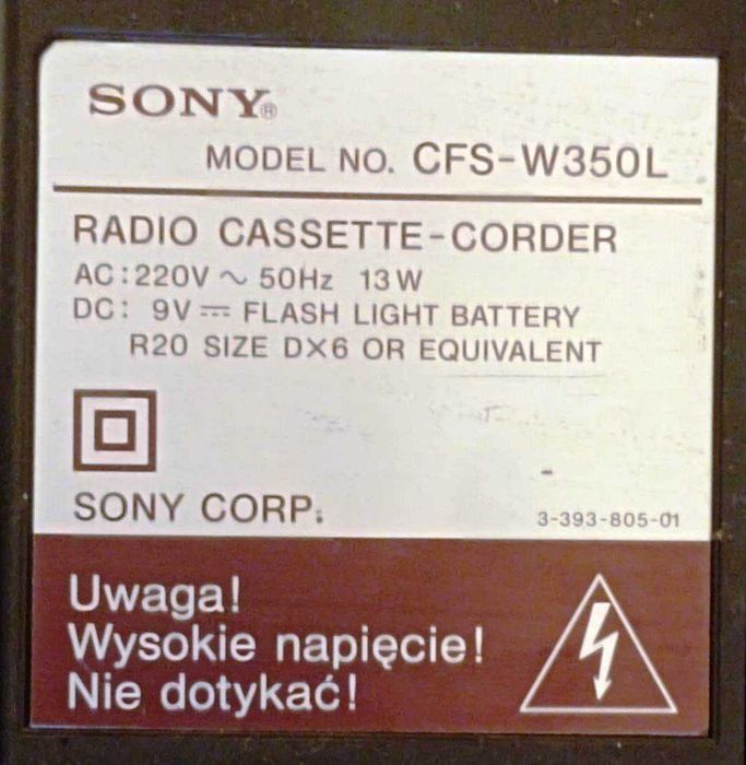 Radio-casetofon SONY CFS-W350L