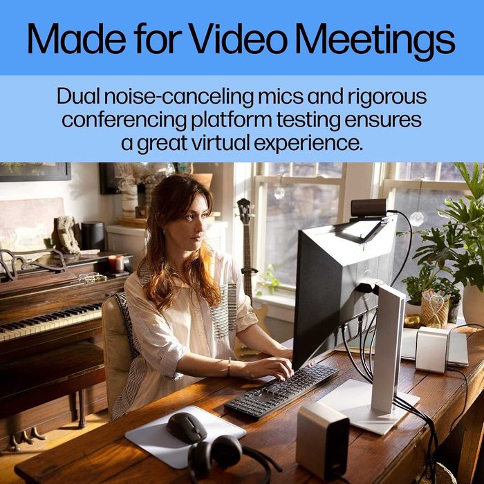 Нова HP 960 4K Streaming Webcam / 4K UHD / HDR / AI Auto Framing / Dual Microphone
