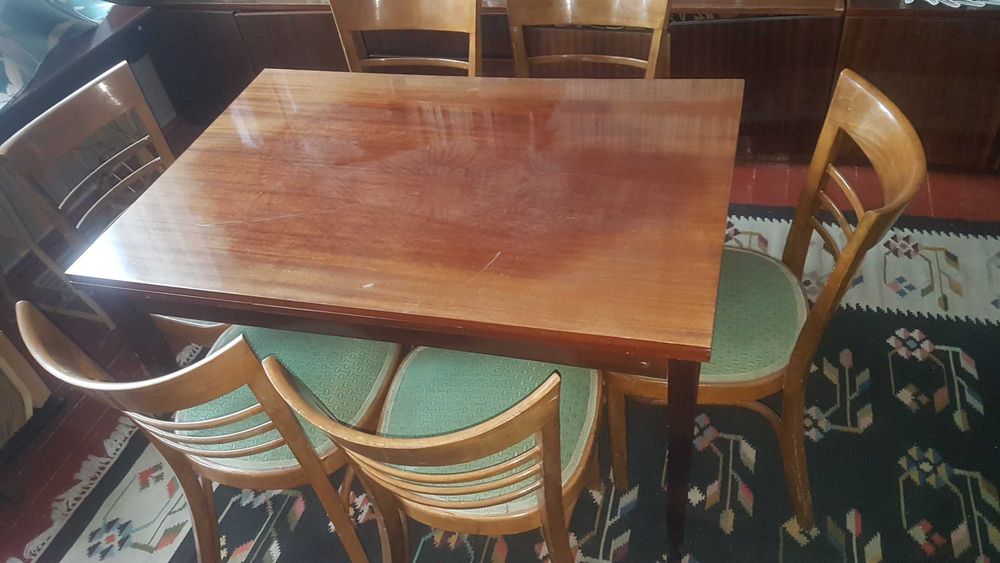 Masă sufragerie + 6 scaune tapițate