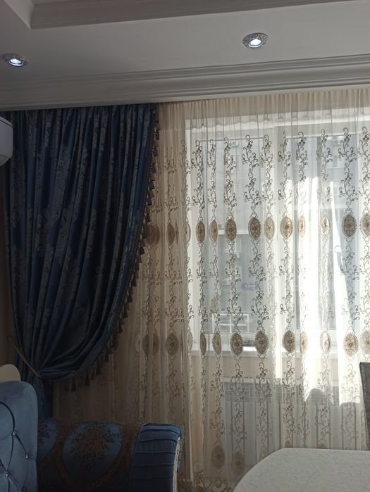 Штор с бахромой тюль