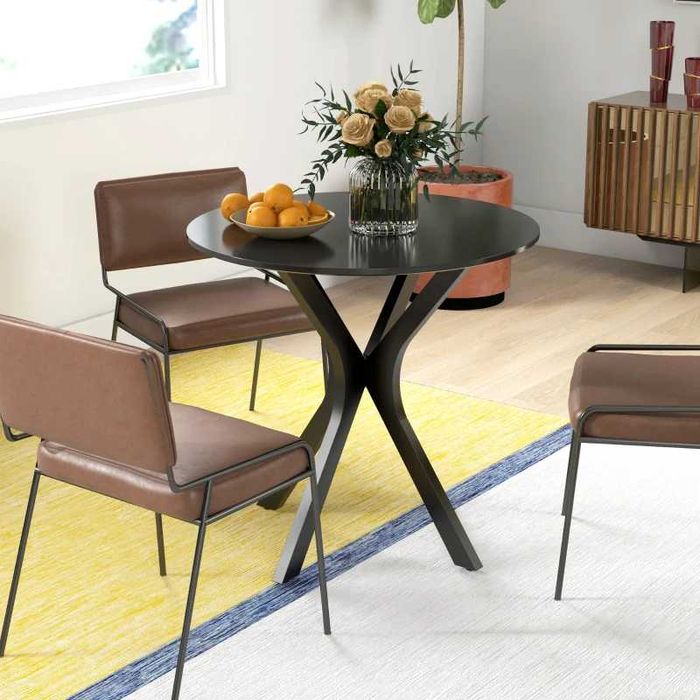 HOMCOM Трапезна  Кухненска маса, Кръгла маса, 78 см x 78 см x 75 см