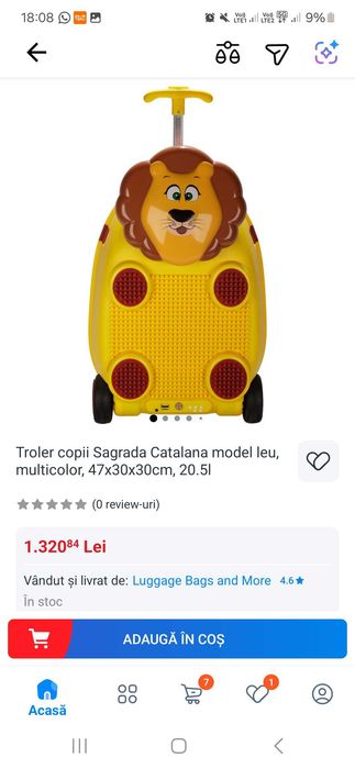 Troler copii leu cu microfon