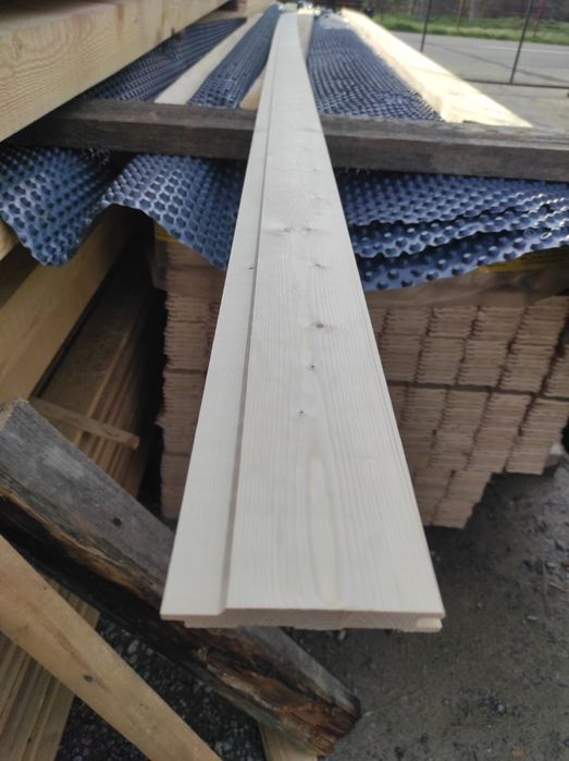 Lambriu lemn rășinoase din  molid și pin. Dușumea, lambriu semirotund