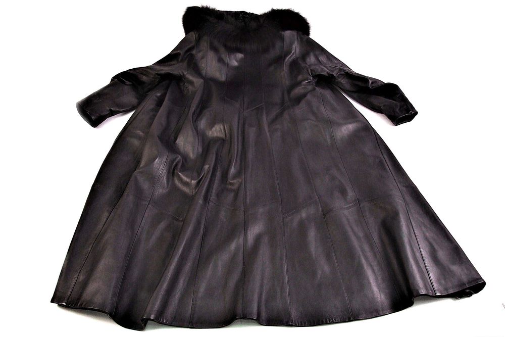Haina lunga de dama + mesada, piele fina de ovina, mas. 48-50, NOUA
