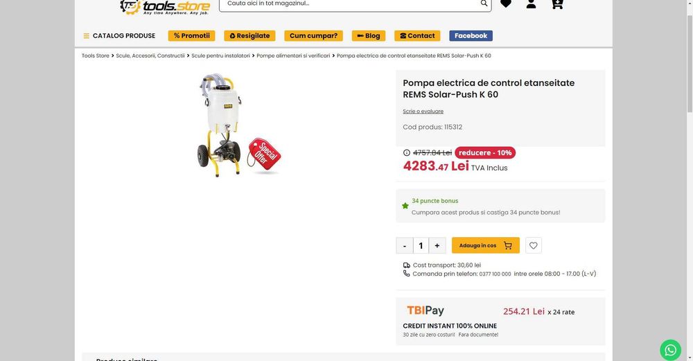 Pompa instalatii REMS Solar Push K60/30L/completa/ca noua/Galati