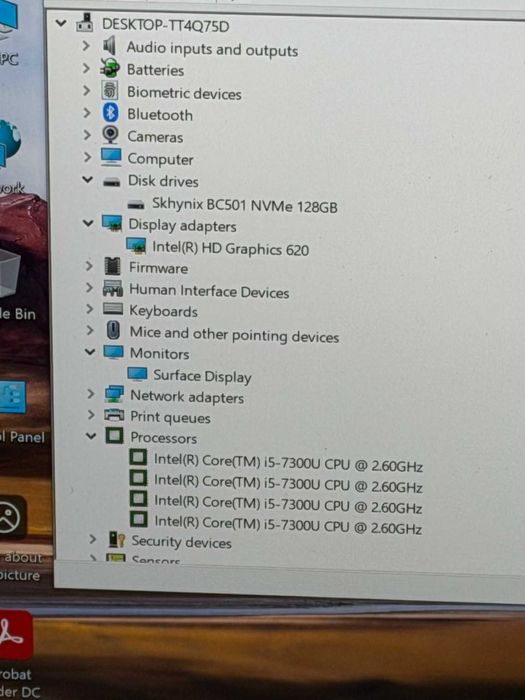 Microsoft Surface Pro 5 i5 7300U/8RAM/256SSD/Intel UHD/QHD Touch