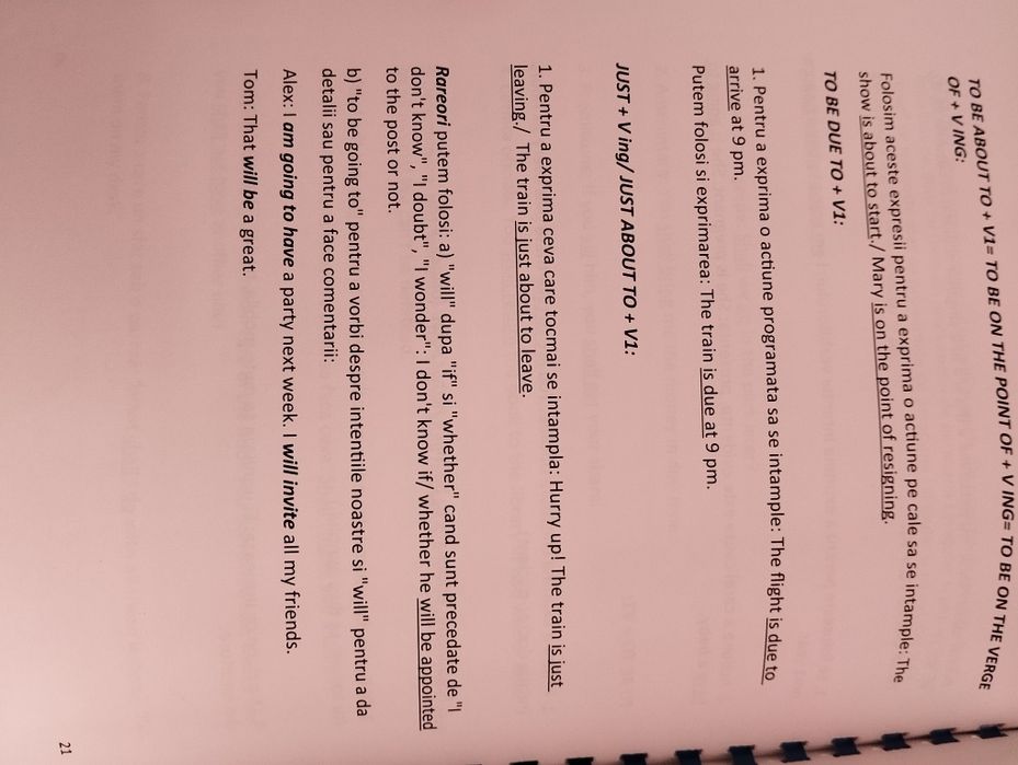 Gramatica limbii engleze, sinteze