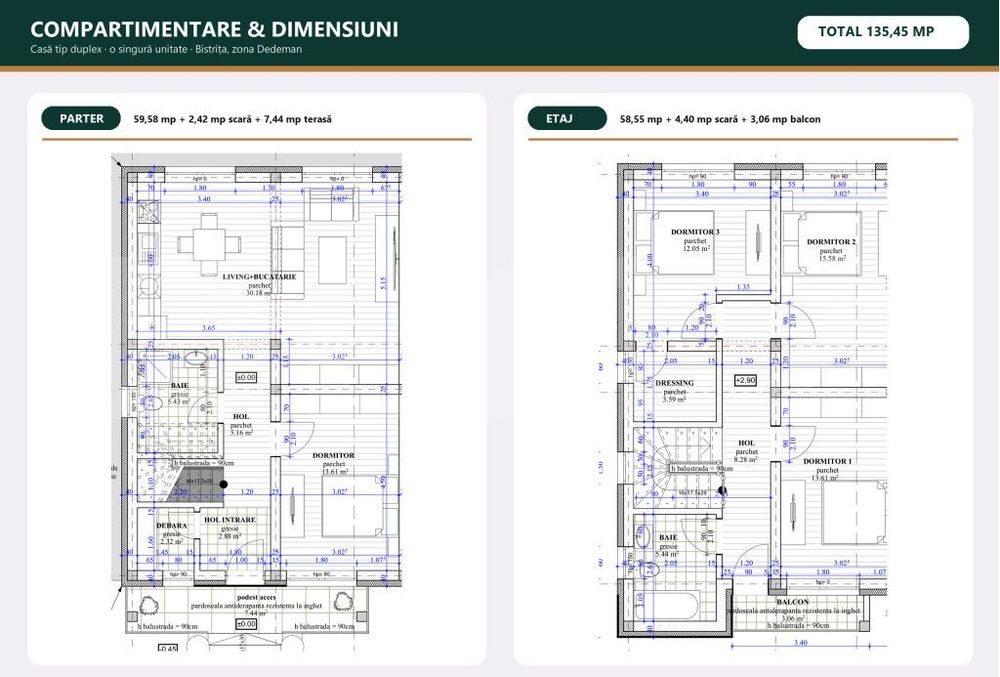 Casa tip duplex cu 4 dormitoare si 250 mp teren, zona Dedeman, Bistrit