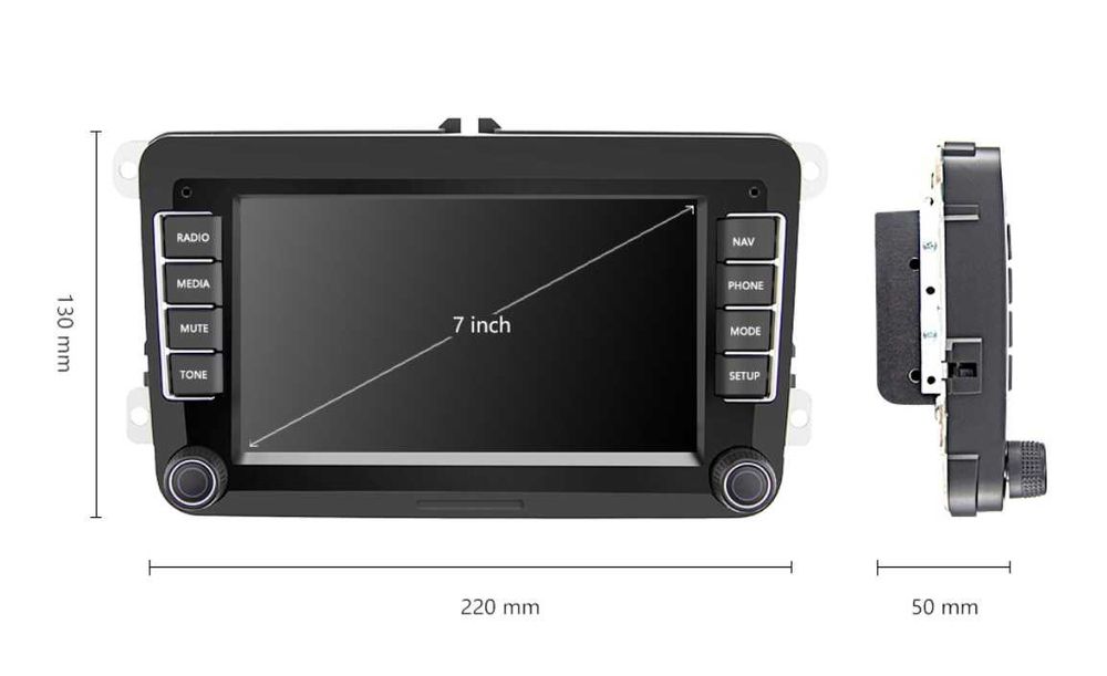 Navigatie VW Skoda Seat dedicata, Android 11, 7 inch, 64+ 2GB RAM