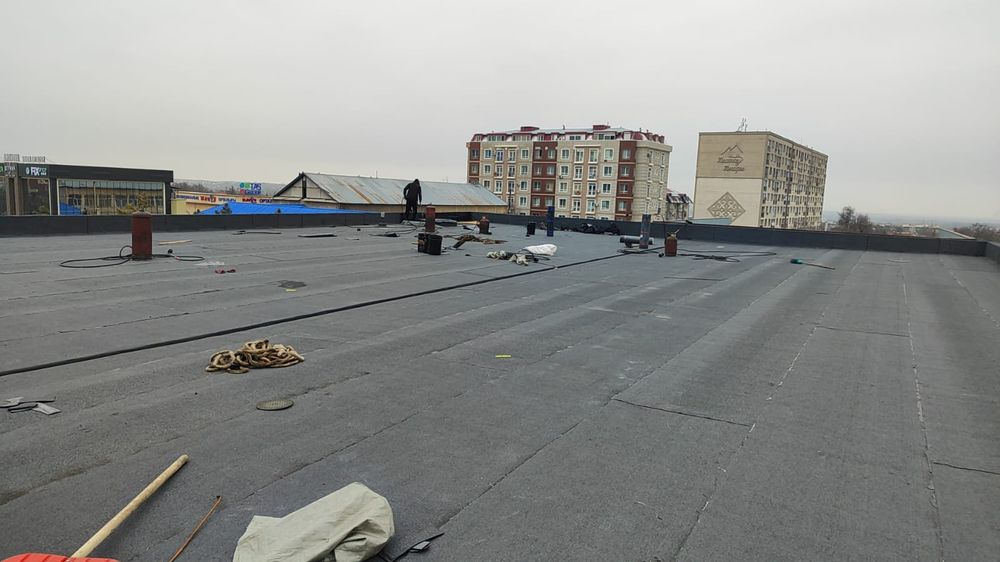 Пирог плоской кровли, монтаж кровли, Эксплуатирумая кровля пирога,