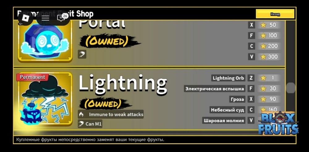 Жирный аккаунт Блокс Фрукт