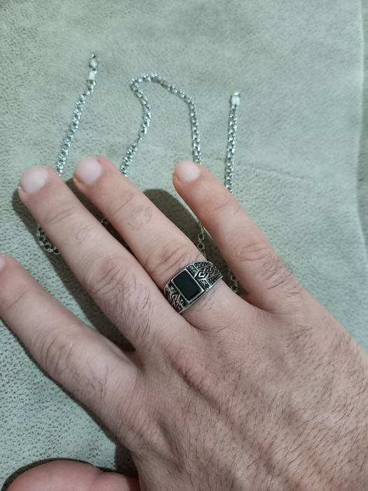 Цепочка и 2 кольца серебро