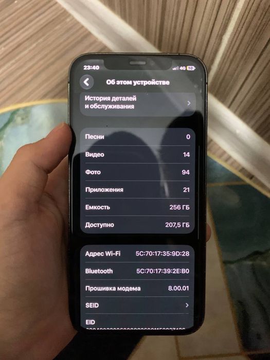 12 про 256/100 емкость обмен