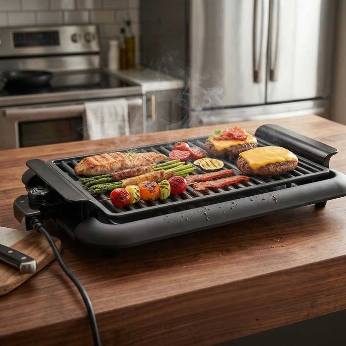 Електрическа настолна скара за балкон и градина, 38x25 см