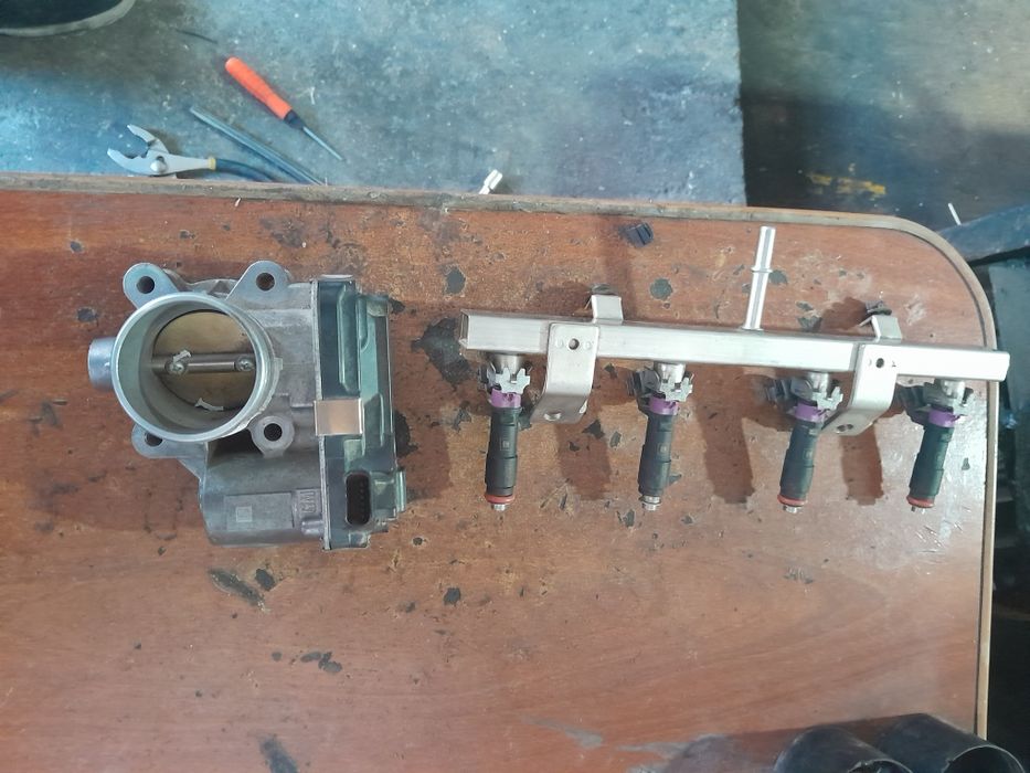 Инжектор, заслонка,  катализатор.