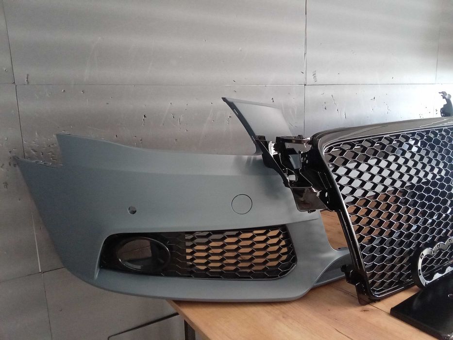 Bara fata+Grila radiator RS LOOK Audi A4 B8 senzori parcare 2007-2011