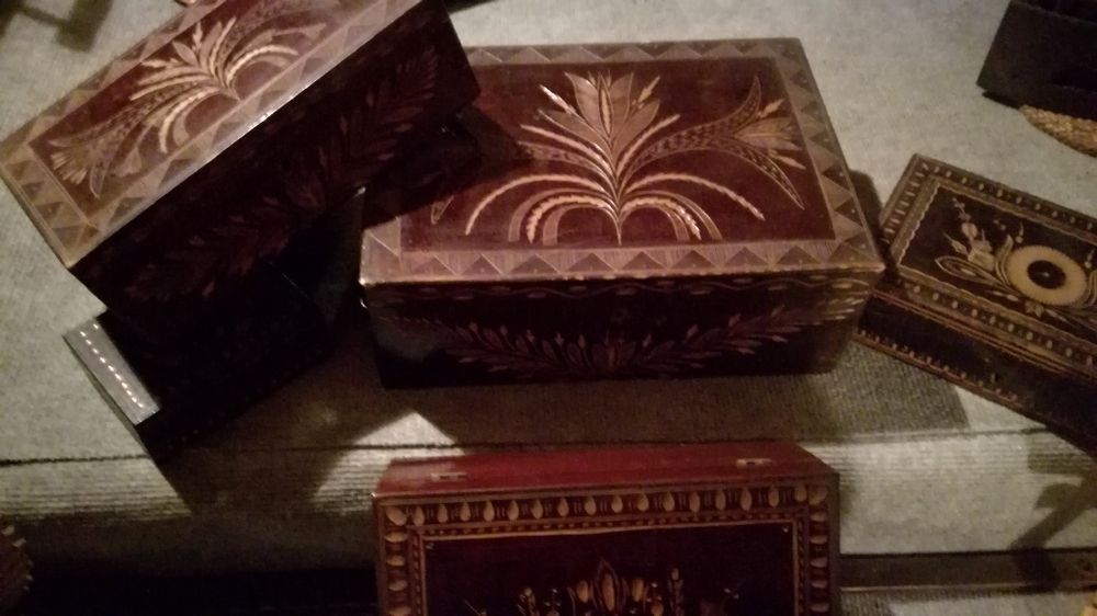 Cutii artizanat romanesti din lemn anii 70