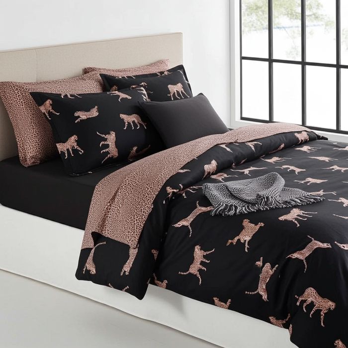 Lenjerie Pat Feeding Px059, Bumbac, 4 Piese, Cu Elastic, Maro, Negru