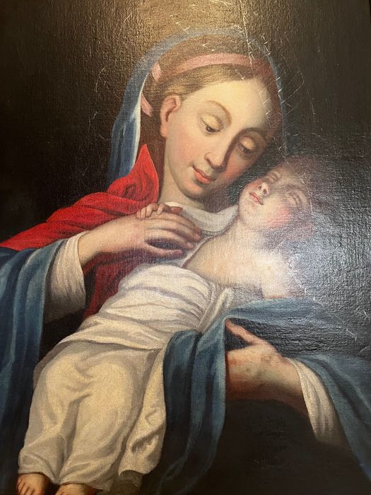 Tablou ulei pe pânză Sf Fecioară cu pruncul