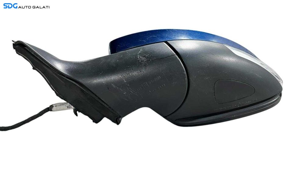 Oglinda Stanga Electrica Volkswagen Tiguan ST 2009 - 2013 (Plastic Fisurat) Culoare Albastră Cod 5N2 857 501 R [L5698]