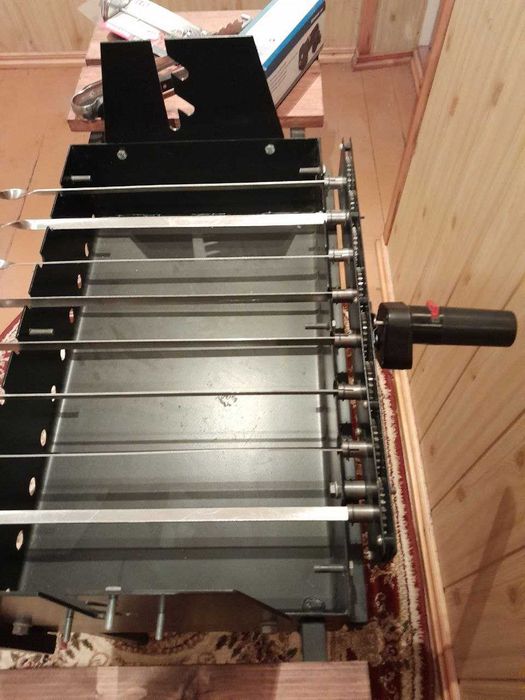 Универсальный мангал с электрическим приводом вращения шампуров