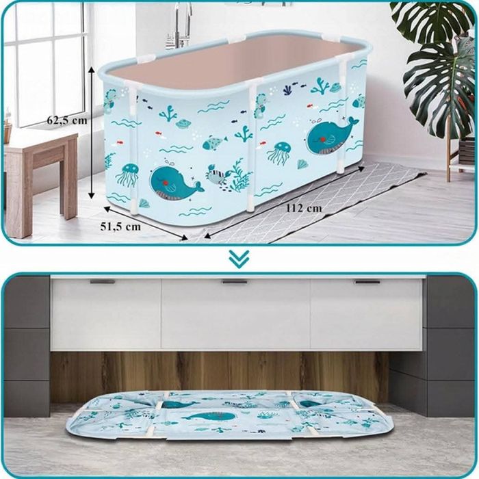 Сгъваема преносима вана XXL с възглавница и топлоизолация