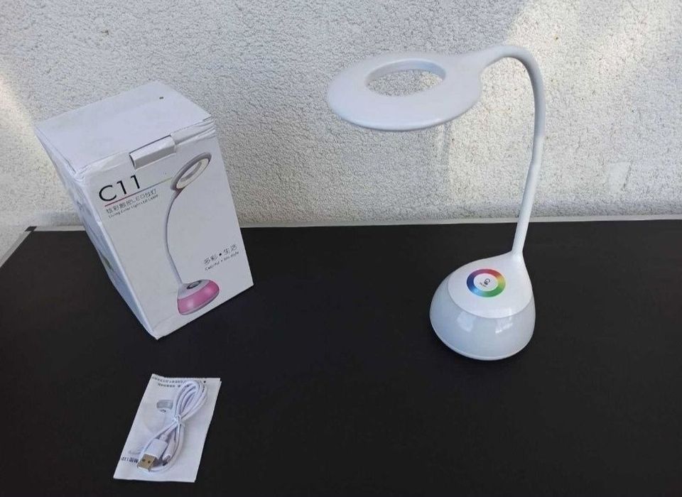 Lampa lumina rgb led veioza birou copii elevi camera copil acumulator