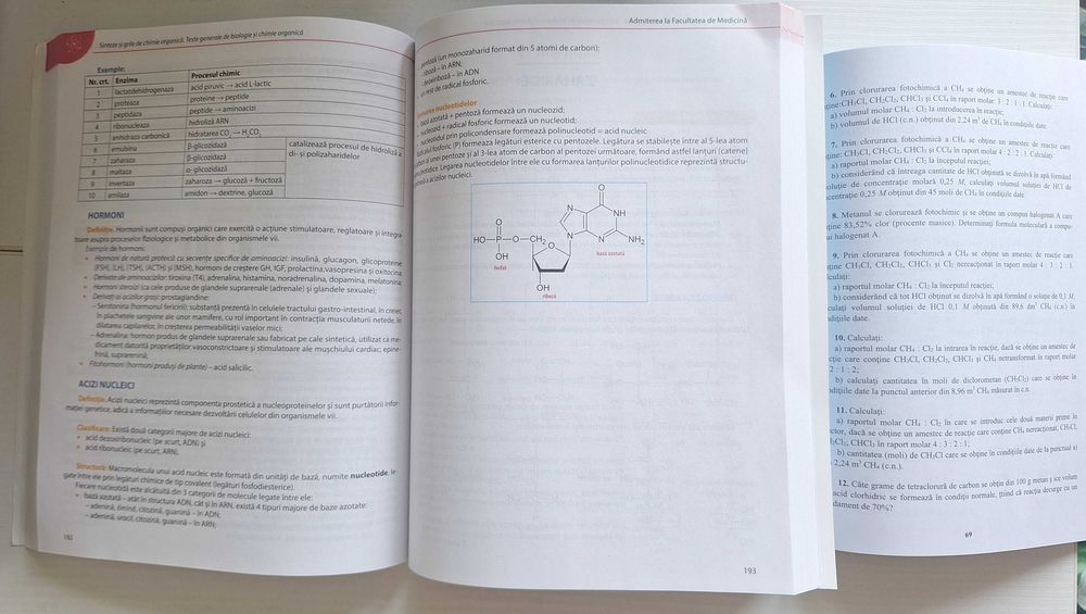 Carte admitere la medicina si carte probleme chimie organica