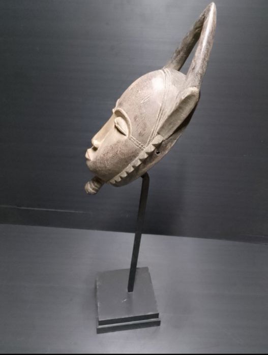 БАУЛЕ Племенна африканска маска , африканско изкуство антикварна стой