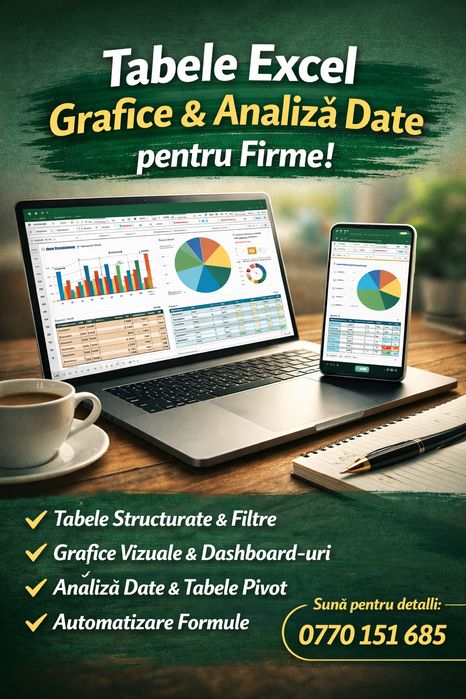 Realizez Tabele Excel cu Grafice, Filtre și Analiză Vizuală pentru Fir